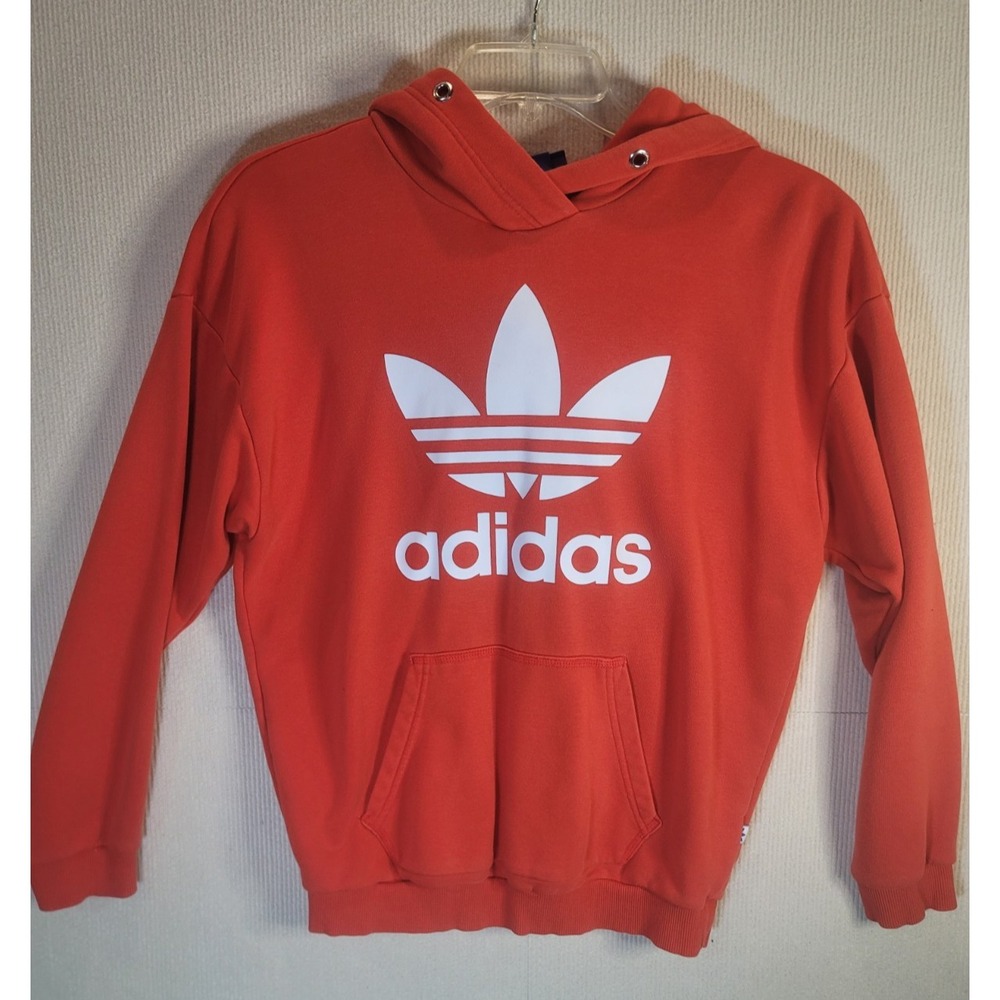 Y2K Adidas Red Hoddie White lettering XS missing strings good shape